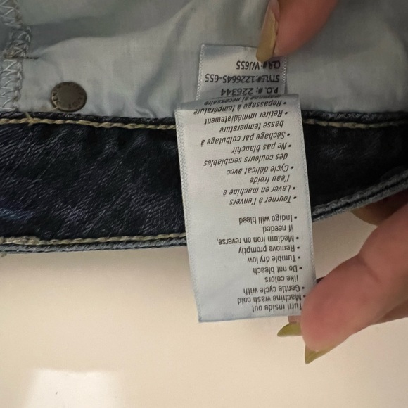 Paige Medium Wash Distressed Denim Shorts EUC - size 30 - Picture 3 of 8